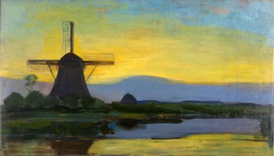 Piet Mondrian, mulino Oostzijde di notte.