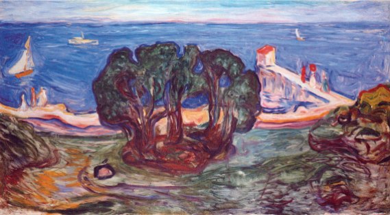Munch,_Bäume_am_Meer_(1904,_Linde_Frieze)