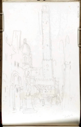 J. M. W. Turner, Torre Griselda e Torre degli Asinelli, Bologna.
