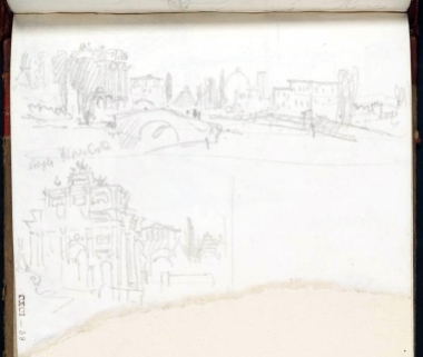 J. M. W. Turner, vista della città e Arco trionfale in Piazza Cavour, Firenze