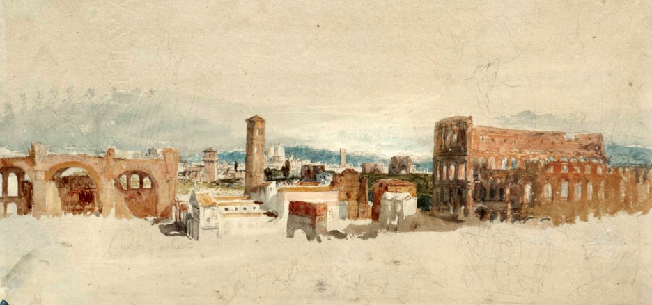 J. M. W. Turner, il Colosseo e la Basilica di COstantino (dall'Album Roma, studi a colori).