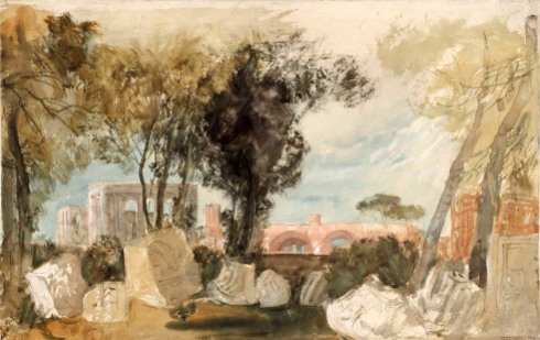 J. M. W. Turner, Rovine di Roma, vista dal Palatino (dall'Album Roma, studi a colori).