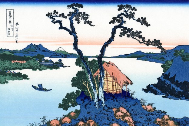 Katsushika Hokusai, Lago Suwa nella provincia Shinano, dalla serie "Trentasei vedute del Monte Fuji", 1830-1832.