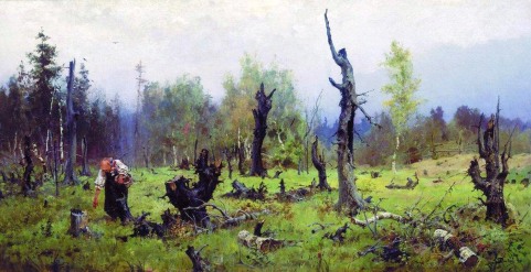 Vasilij Polenov, Foresta bruciata, 1881.