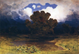 Archip Kuindzi, Foresta, lago, nuvola, 1890