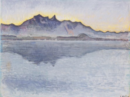 Ferdinand Hodler, Lago Thun con la catena dello Stockhorn di sera, 1912