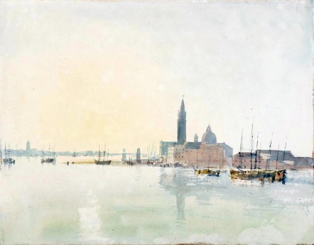 Venice: San Giorgio Maggiore - Early Morning 1819 Joseph Mallord William Turner 1775-1851 Accepted by the nation as part of the Turner Bequest 1856 http://www.tate.org.uk/art/work/D15254