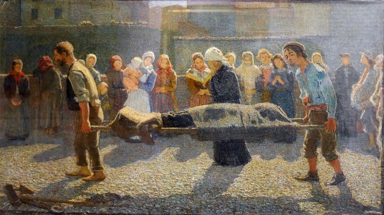 Giuseppe Pellizza da Volpedo, Il ritorno dei naufraghi al paese (l'annegato), 1894